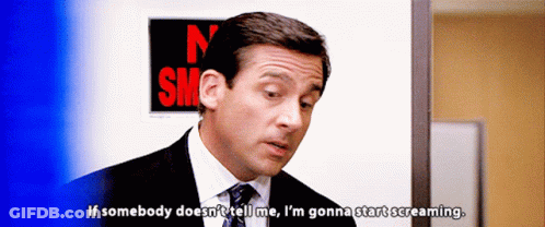 A Man In A Suit And Tie Says " If Somebody Does N't Tell Me I 'M Gonna Start Screaming GIF