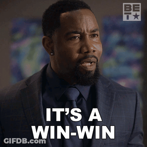 A Man In A Suit And Tie Says It 'S A Win Win GIF