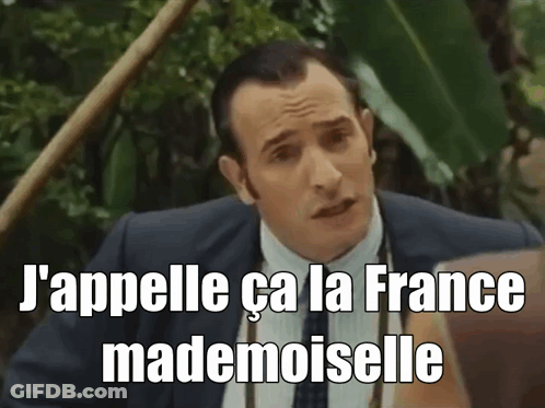 A Man In A Suit And Tie Says J'appelle Ca La France GIF