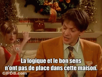 A Man In A Suit And Tie Says La Logique Et Le Bon Sens N'ont Pas De Place Dans Cette Maison .. GIF