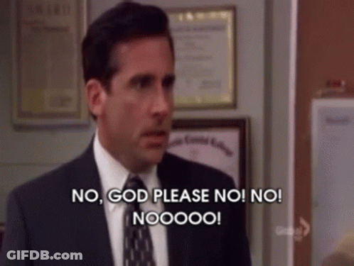 A Man In A Suit And Tie Says No God Please No No Noooo GIF