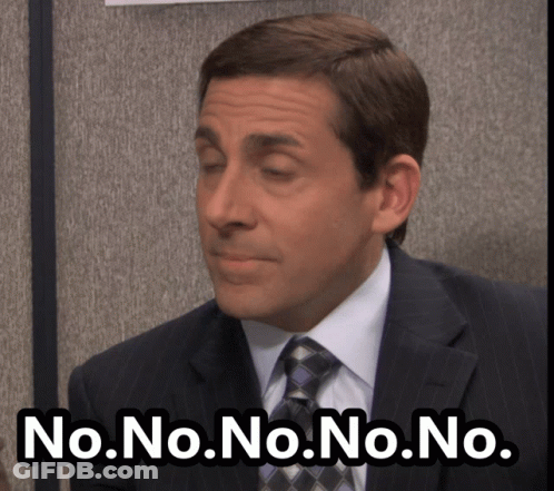 A Man In A Suit And Tie Says No.no.no.no.no GIF