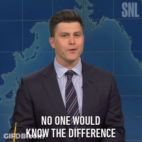 A Man In A Suit And Tie Says No One Would Know The Difference In Front Of A Map GIF