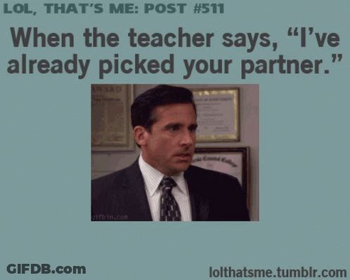 A Man In A Suit And Tie Says Please In Front Of A Picture Of Michael Scott GIF