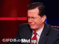 A Man In A Suit And Tie Says " Shut Up " GIF