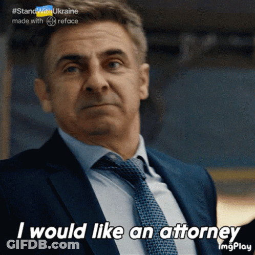 Man In Suit And Tie Asking For An Attorney GIF