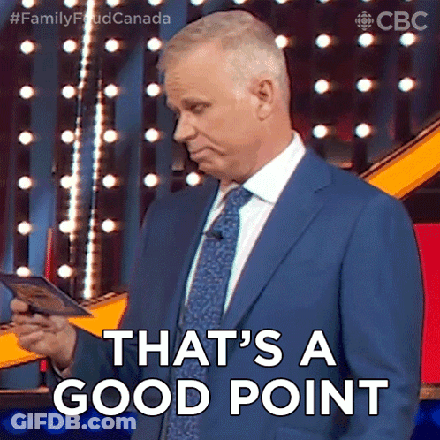 A Man In A Suit And Tie Says That 'S A Good Point GIF