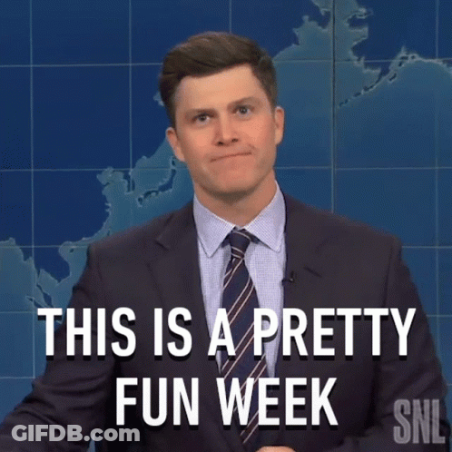 A Man In A Suit And Tie Says This Is A Pretty Fun Week . GIF