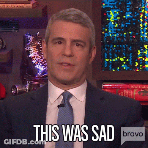Man In Suit And Tie Sad On Bravo GIF