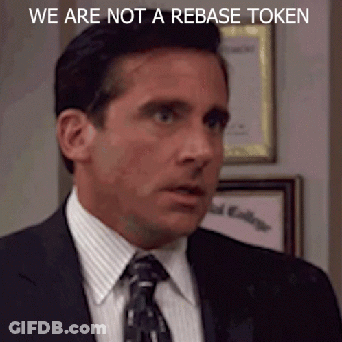A Man In A Suit And Tie Says We Are Not A Rebase Token GIF
