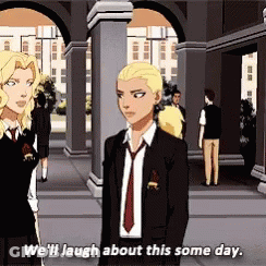 A Man In A Suit And Tie Says We 'Ll Laugh About This Some Day While Standing Next To A Woman GIF