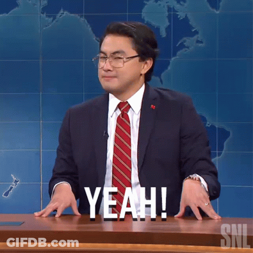 A Man In A Suit And Tie Says Yeah On A Snl Show GIF