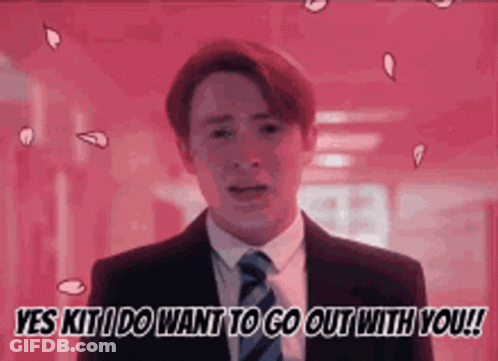 A Man In A Suit And Tie Says Yes Kit I Do Want To Go Out With You ! GIF
