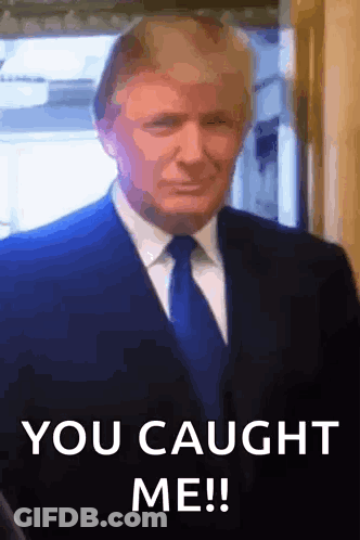 A Man In A Suit And Tie Says You Caught Me ! GIF