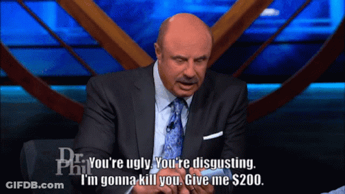 A Man In A Suit And Tie Says " You 'Re Ugly " GIF