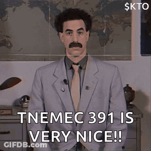 A Man In A Suit And Tie With A Mustache Says Tnemec 1391 Is Very Nice GIF