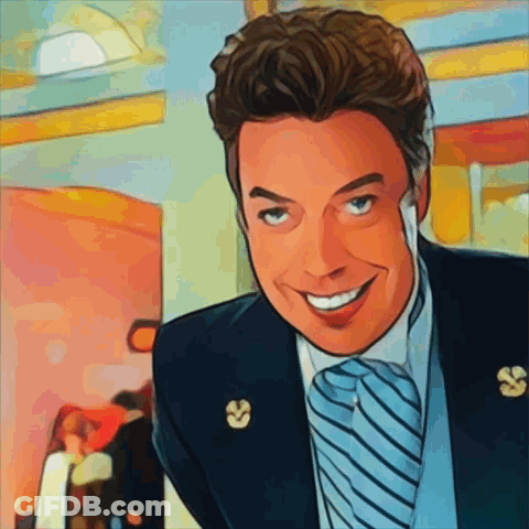 A Man In A Suit And Tie With A Pin That Says S GIF