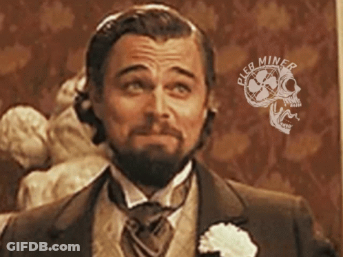 A Man In A Suit And Tie With A Pleb Miner Logo In The Corner GIF