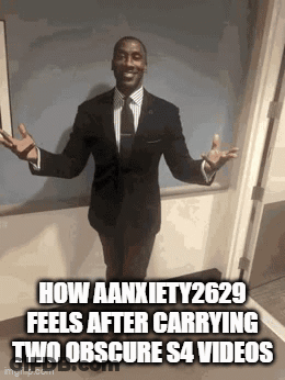 A Man In A Suit And Tie With His Arms Outstretched GIF