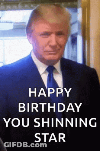 Man In Suit Saying Happy Birthday You Shining Star GIF