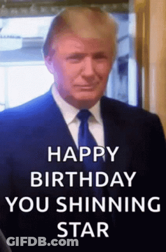Man In Suit And Tie Happy Birthday Shining Star GIF