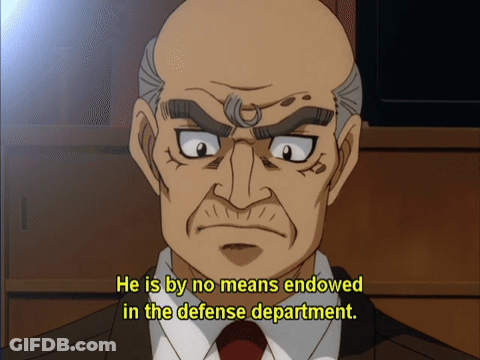 A Man In A Suit And Tie With The Words He Is By No Means Endowed In The Defense Department GIF
