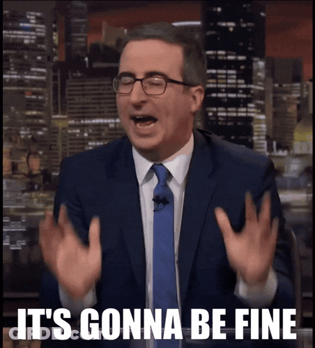 A Man In A Suit And Tie With The Words It 'S Gonna Be Fine Below Him GIF