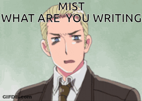 A Man In A Suit And Tie With The Words Mist What Are You Writing GIF