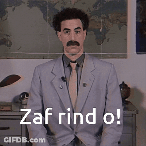 A Man In A Suit And Tie With The Words Zaf Rind O GIF