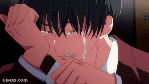 A Man In A Suit Is Crying With A Tear Running Down His Cheek GIF