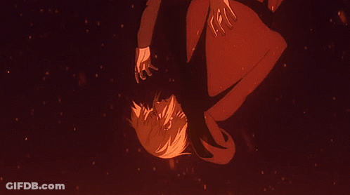 A Man In A Suit Is Falling Down In The Dark GIF