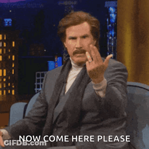 A Man In A Suit Is Giving The Middle Finger And The Words Now Come Here Please Are Behind Him GIF