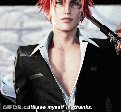 A Man In A Suit Is Holding A Gun And Says I 'Ll See Myself In Thanks GIF