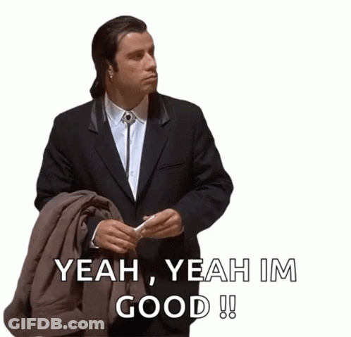 A Man In A Suit Is Holding A Jacket And Saying Yeah Yeah Im Good GIF