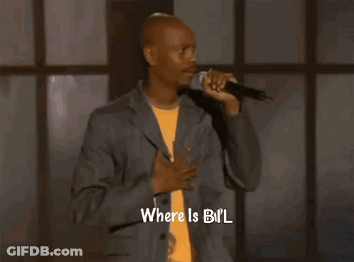 A Man In A Suit Is Holding A Microphone And Saying Where Is Bil . GIF