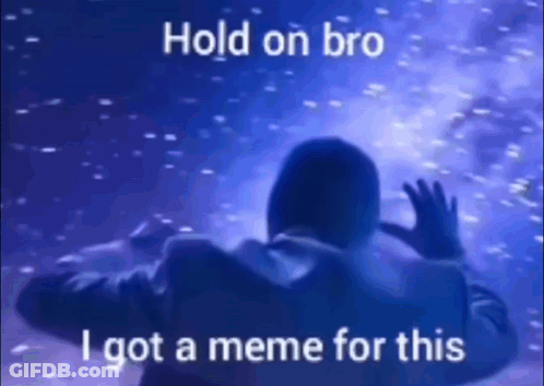A Man In A Suit Is Looking Out A Window With The Words Hold On Bro I Got A Meme For This . GIF