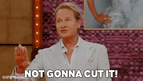 A Man In A Suit Is Saying Not Gonna Cut It GIF
