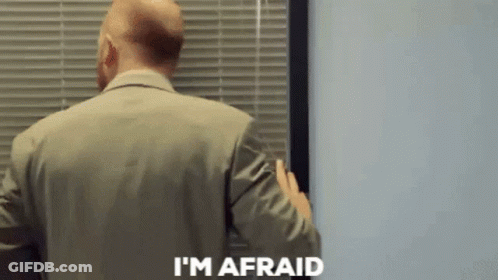 Man In Suit Saying I 'M Afraid GIF