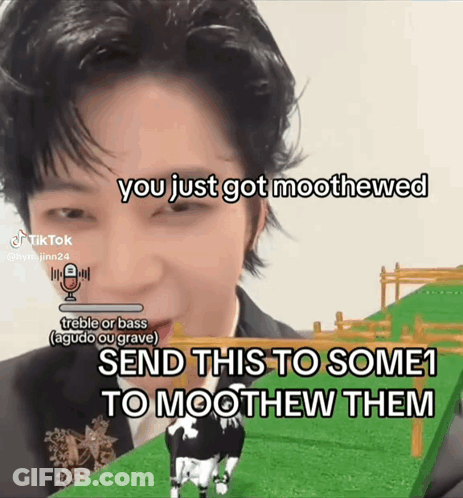 A Man In A Suit Is Talking Into A Microphone And Says `` You Just Got Moothewed '' . GIF