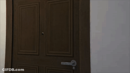 A Man In A Suit Knocks On A Door GIF