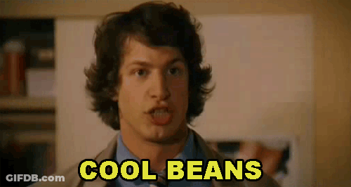 A Man In A Suit Says Cool Beans In Yellow GIF