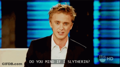 A Man In A Suit Says Do You Mind If I Slytherin GIF
