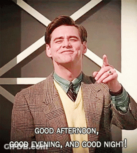 A Man In A Suit Says Good Afternoon And Good Evening GIF