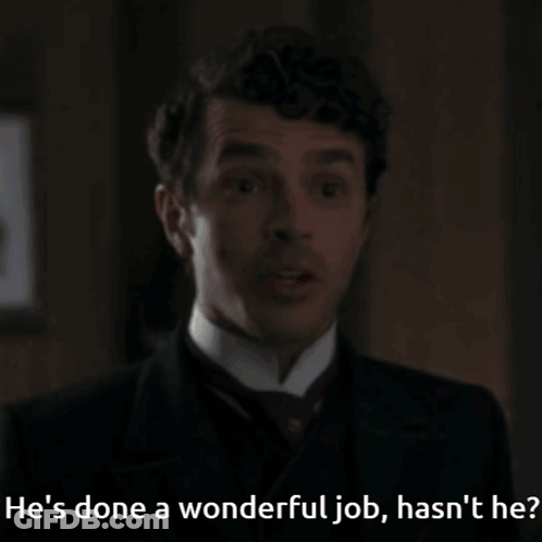 A Man In A Suit Says He 'S Done A Wonderful Job Has N't He GIF