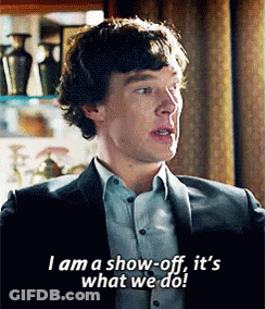 A Man In A Suit Says I Am A Show-Off It 'S What We Do . GIF