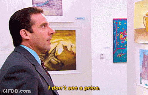 A Man In A Suit Says " I Don T See A Price " GIF