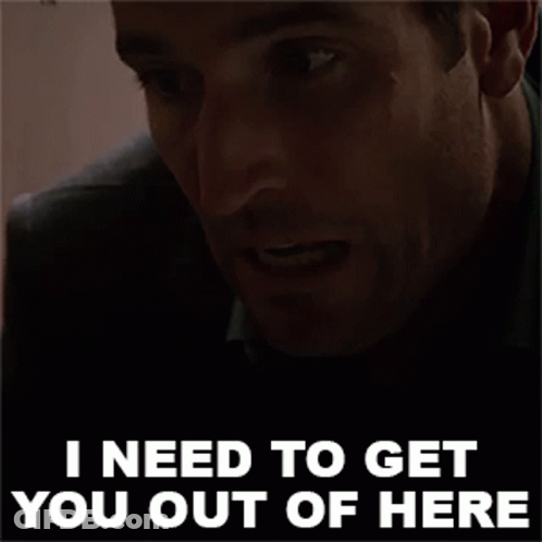 A Man In A Suit Says I Need To Get You Out Of Here . GIF