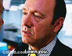 A Man In A Suit Says " I Own You " GIF