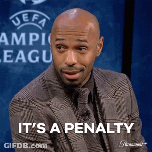 A Man In A Suit Says It 'S A Penalty In Front Of A Uefa Logo GIF