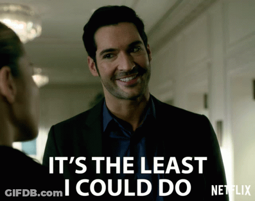 A Man In A Suit Says It 'S The Least I Could Do On A Netflix Ad GIF